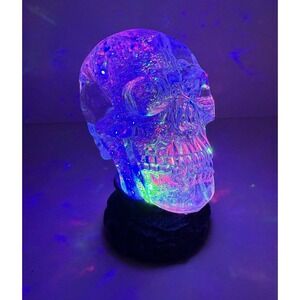 Halloween Crystal Skull LED Lighted Globe. Automatic Glitter Light Display Video